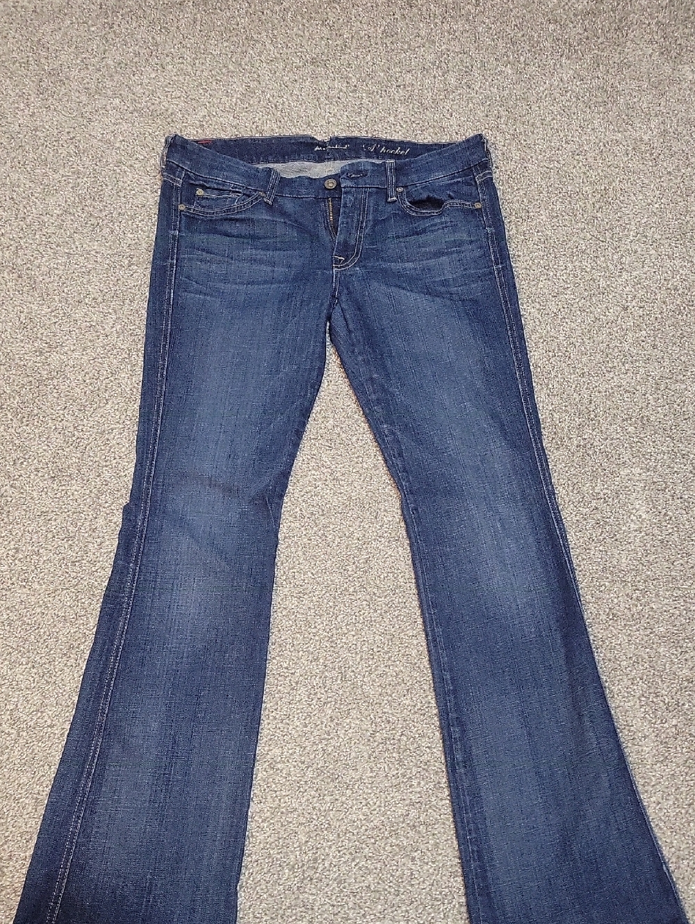 7 For All Mankind Dark Blue Flare Jeans